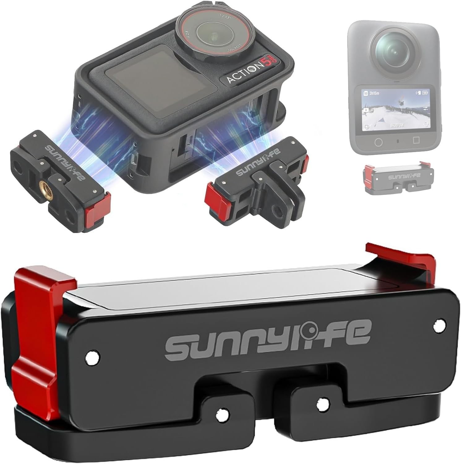 Versatile Magnetic Mount for DJI Osmo Action 5 Pro & Quick Release Adapter