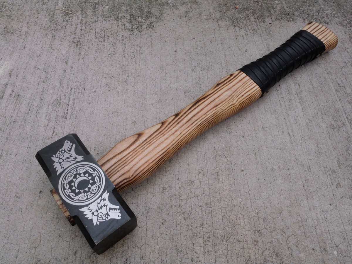 Fenrir 20” Viking Blacksmith Hammer Hand Forged Carbon Steel With Wood Handle