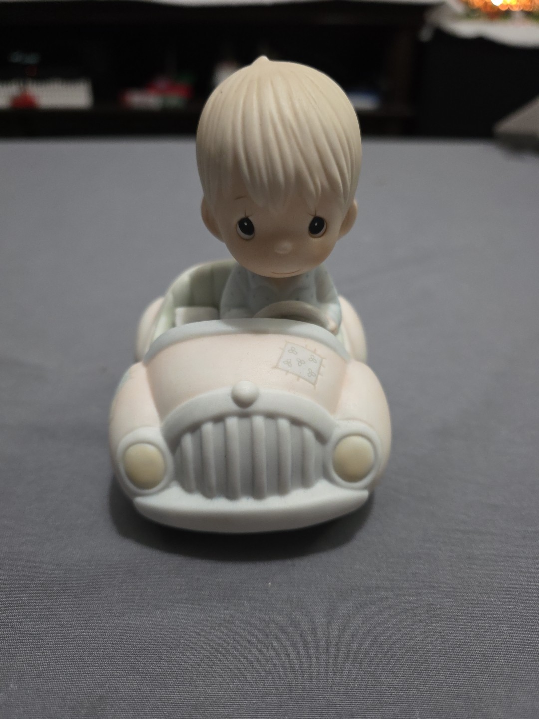 Precious Moments Vintage 1986 “I’m Following Jesus” Boy in Car Ceramic Figurine