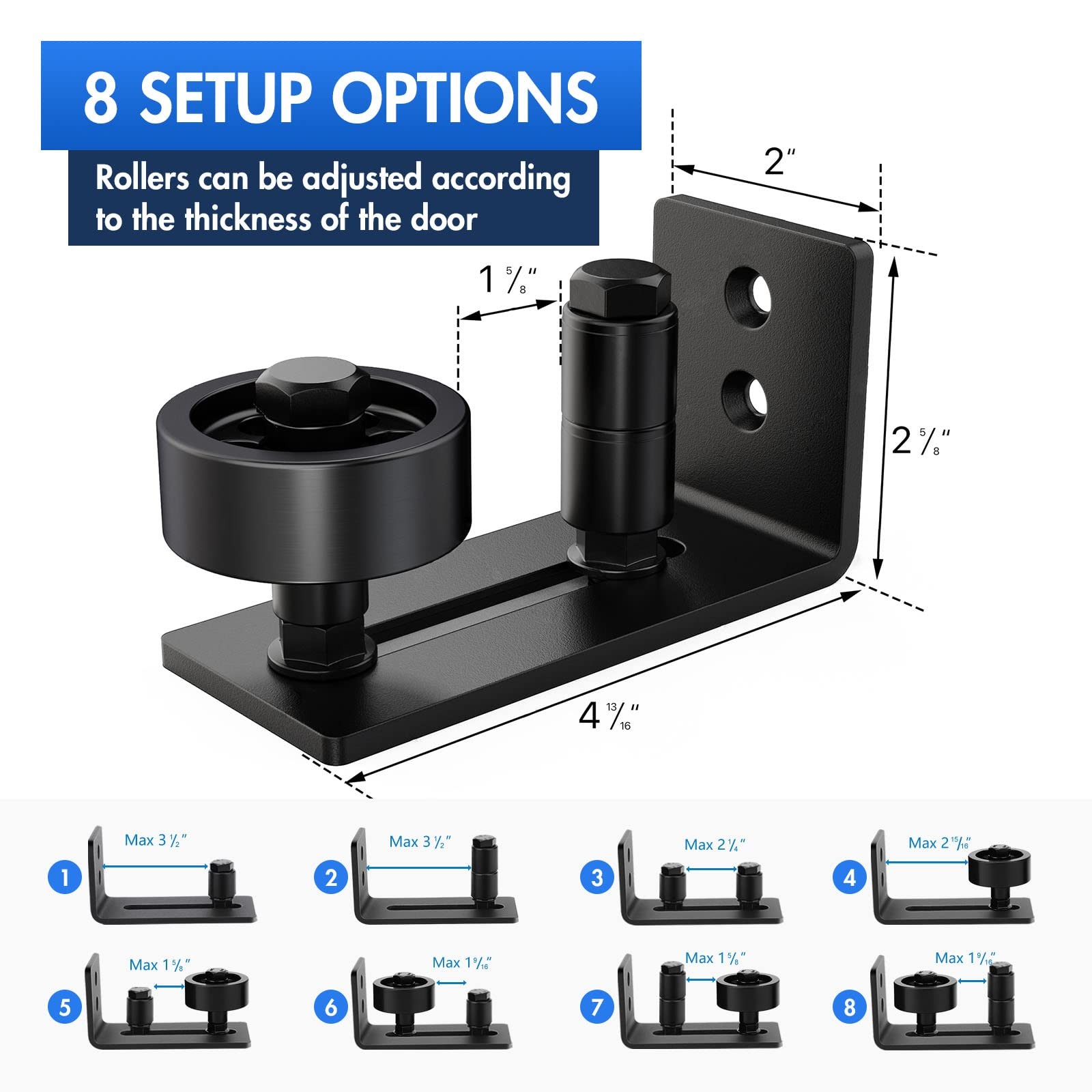 Lvyesea 2 Pack Barn Door Floor Guide, Sliding Bottom Large, Black