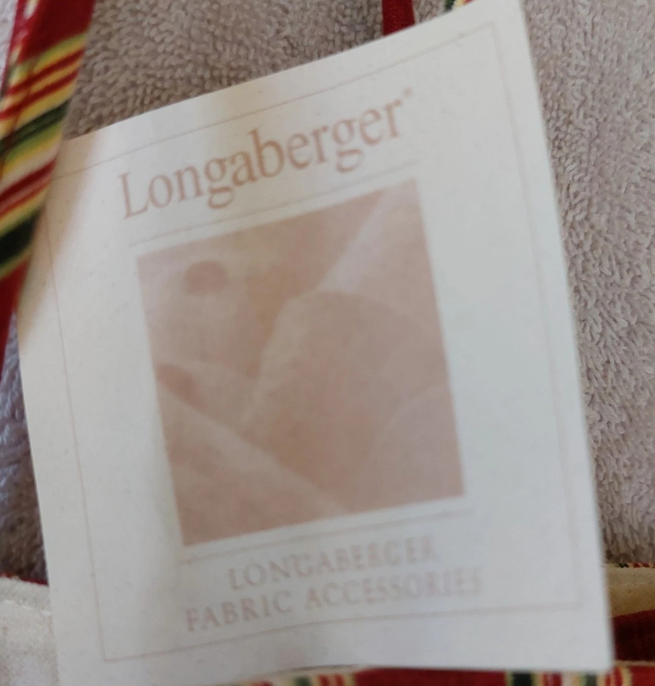 Longaberger Christmas Holiday 2005 Embroidered Canvas Gift Tote Bag 9"x7.5"x4"