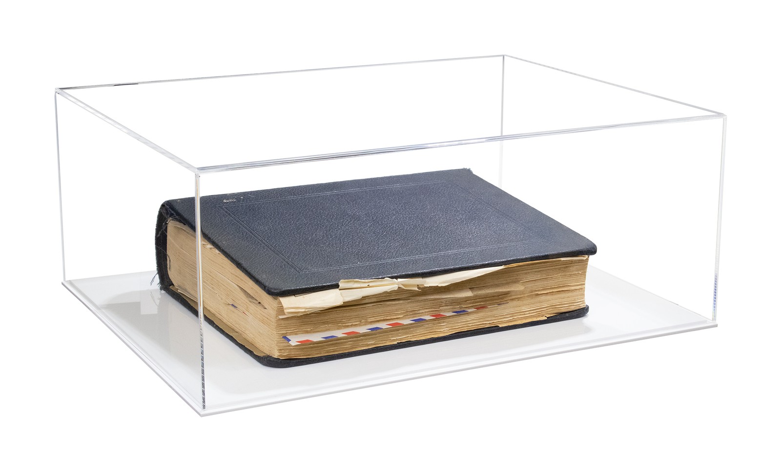 Acrylic Large Book Display case with Clear Case and White Base 18"x14"x7"(A014-A