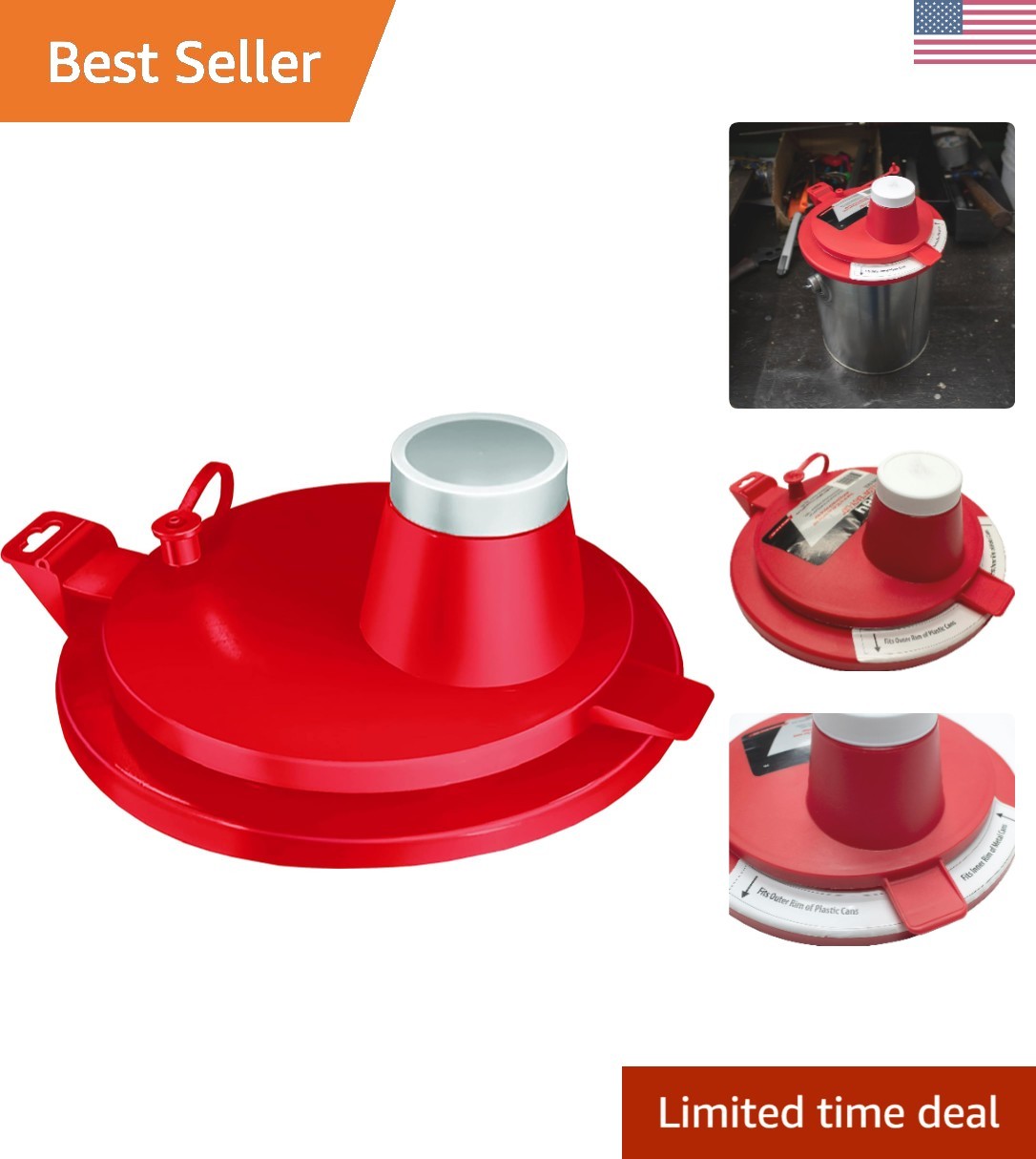 PEL "Easy-Lid" Paint Pouring Spout and Lid Cover for 1-Gallon Metal and Plast...