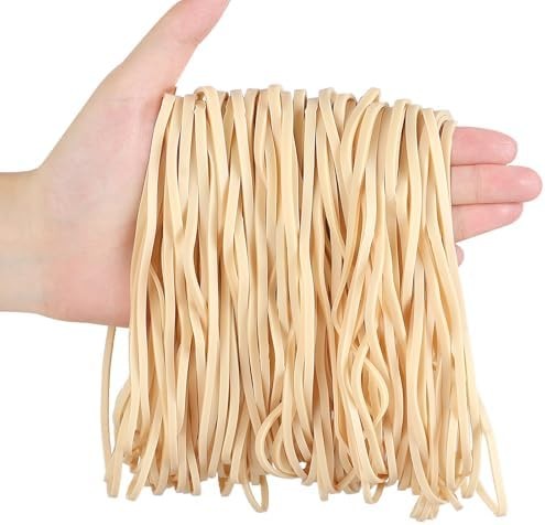 Large Rubber Bands, 120 Pcs, 7x1/8 Inches, Light Beige Big Rubber Bands, Giant E