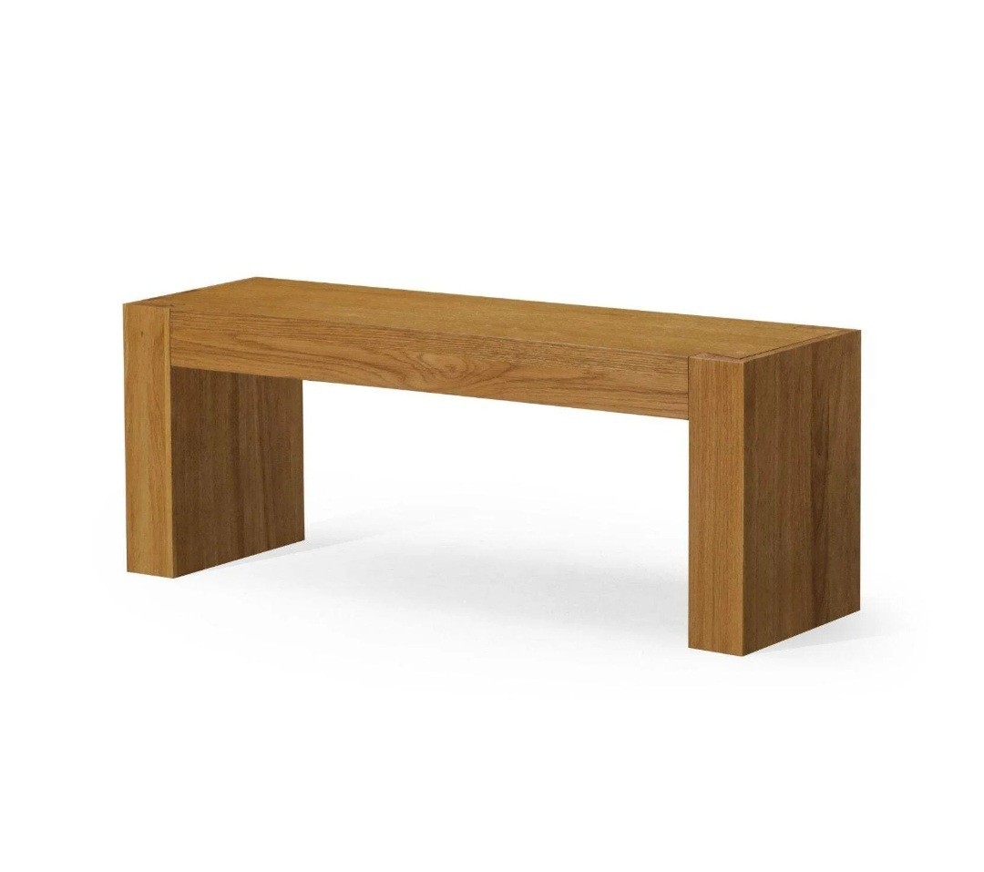 Maven Lane Zeno Contemporary Wooden Bench in Weathered Natural Finish