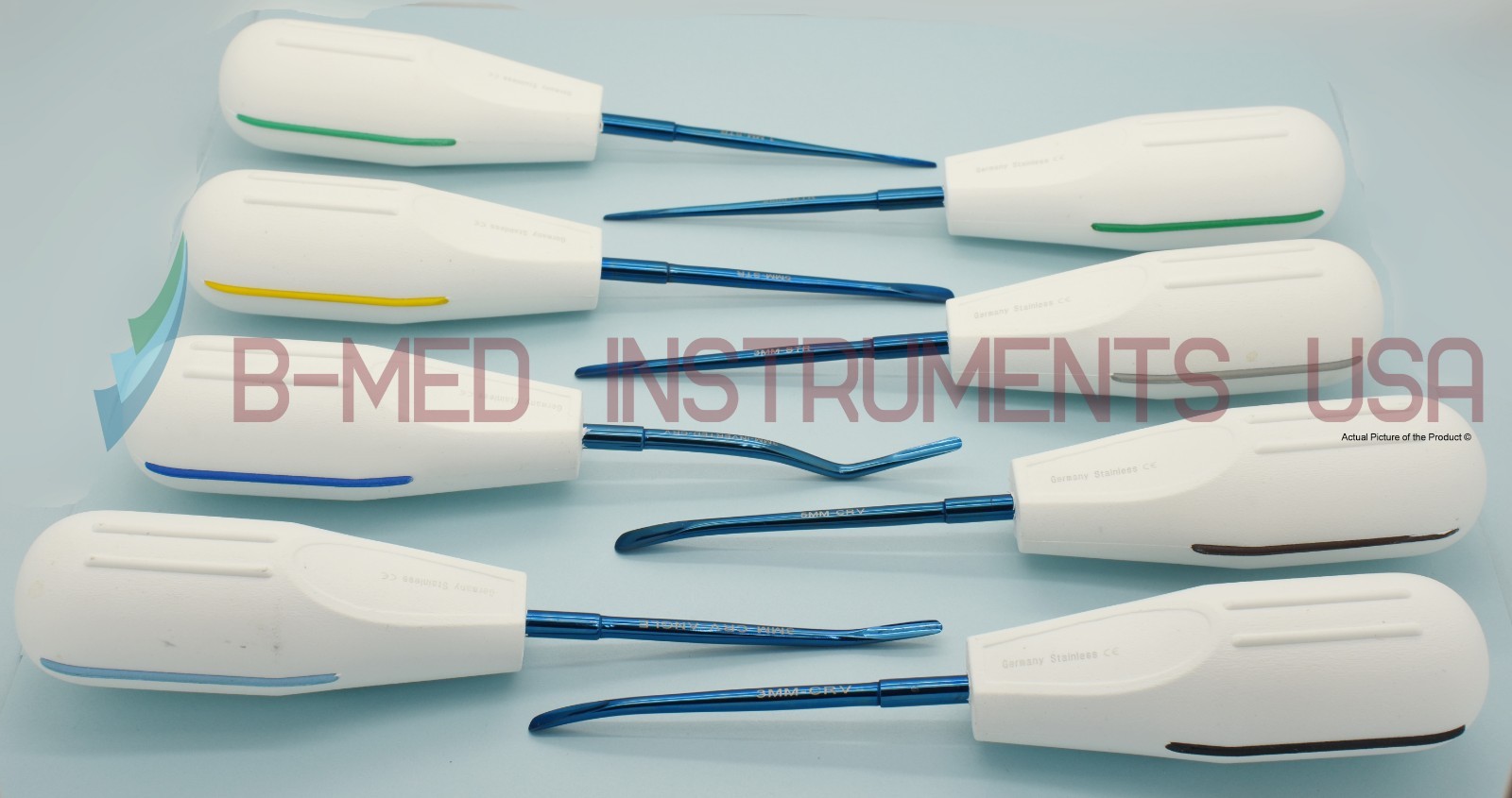 OR Grade 8 Dental Root Luxating Extraction Elevators Oral Surgery Titanium