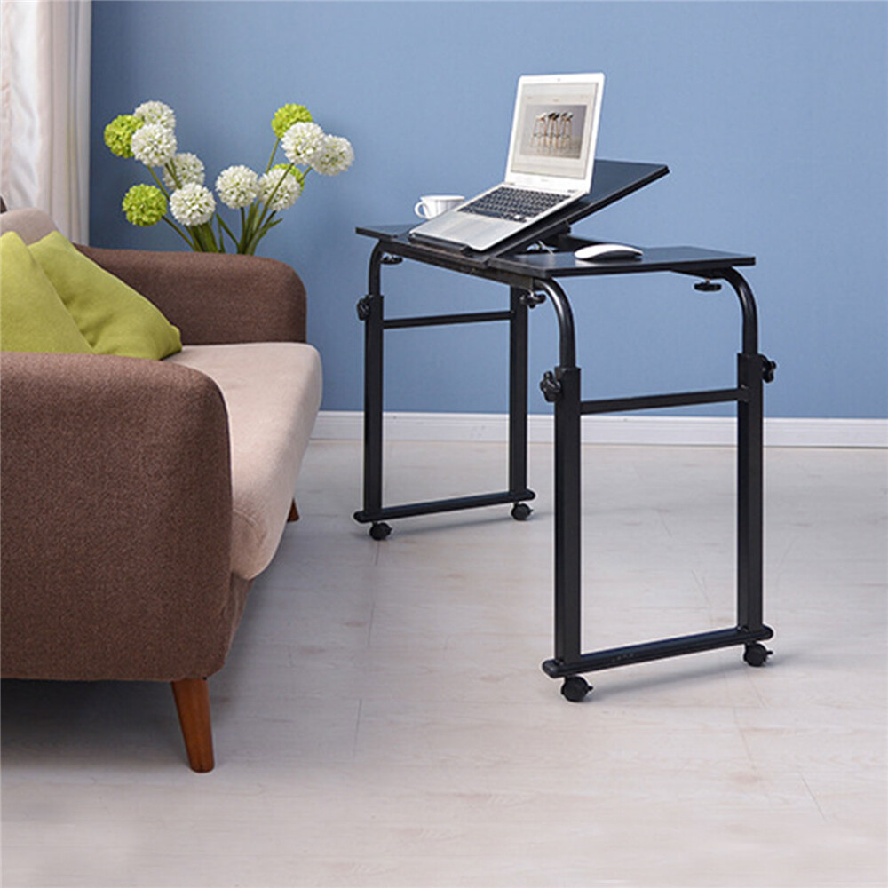 Rolling Laptop Desk Cart Computer Table Notebook Stand Tray Over Bed Home Rack~