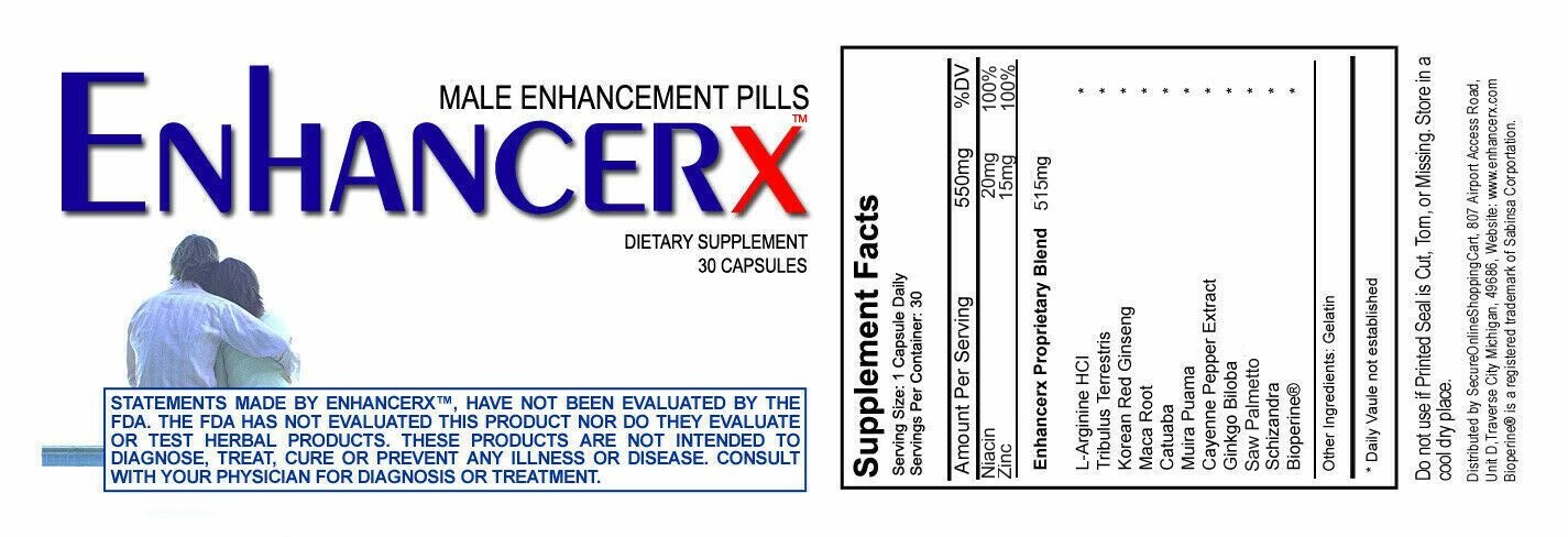 ENHANCERX ENHANCE RX MALE ENHANCEMENT PILLS BIGGER SIZE SEXUAL ENERGY 30 CAPS