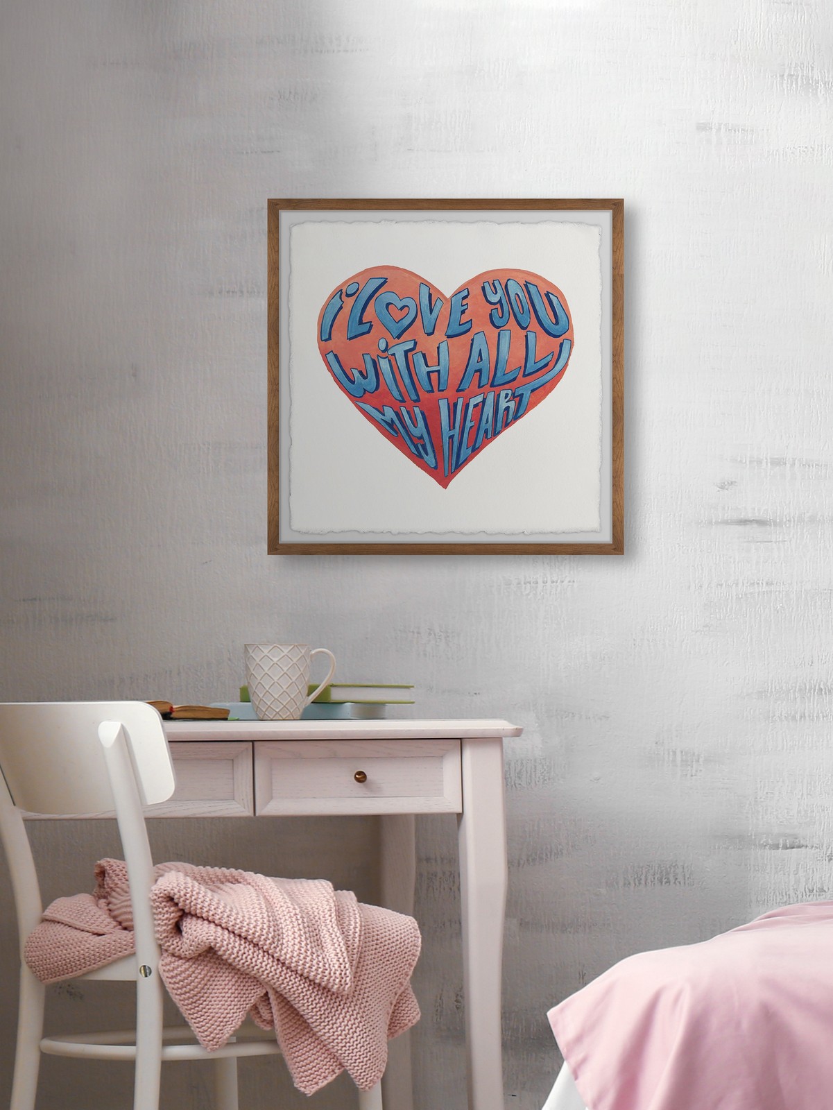 Marmont Hill I Love You with All My Heart II Framed Painting Print 12x12