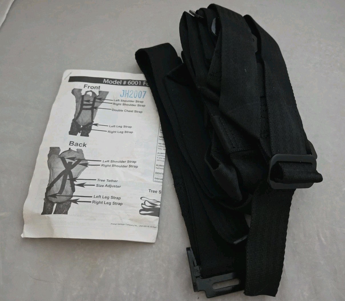 New Primal Vantage Full Body Treestand Safety Harness  Model 6001  JH-2007