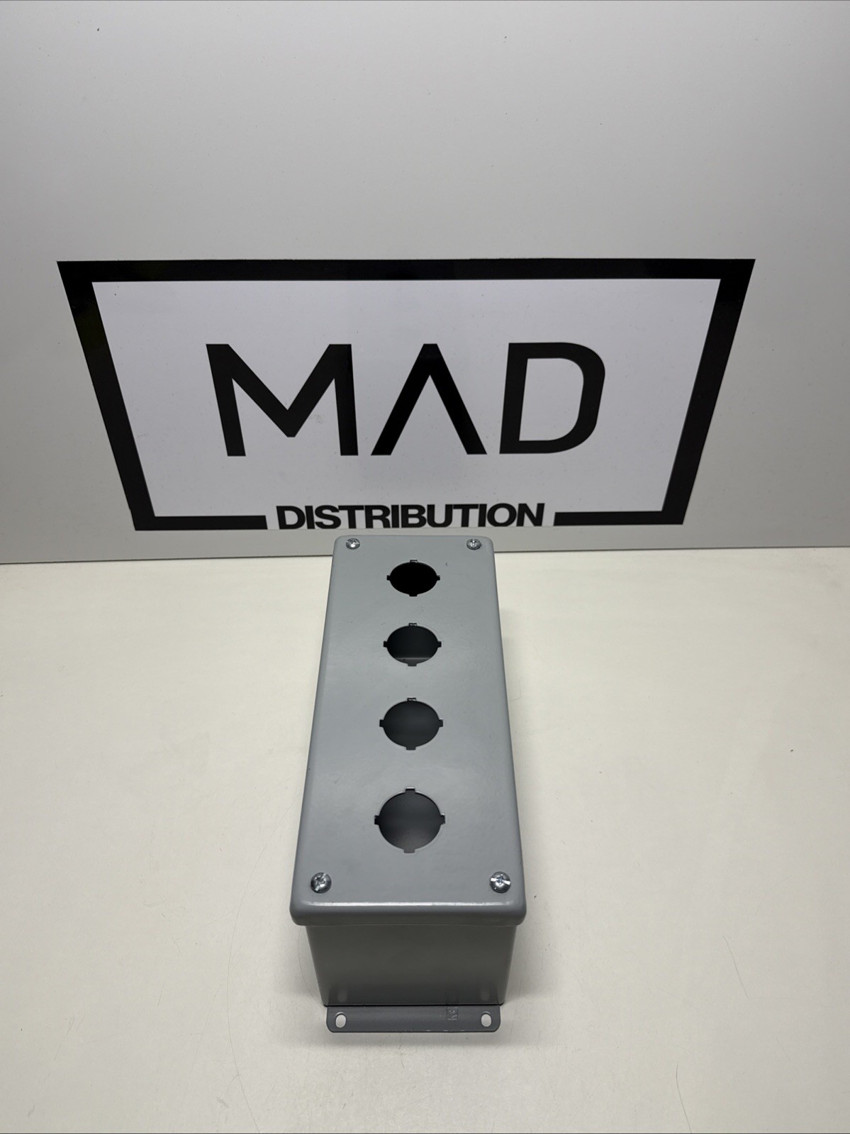 HOFFMAN NVENT E4PBX ENCLOSURE 4-HOLE PUSHBUTTON STATION Gray MODEL 30mm-HOLES