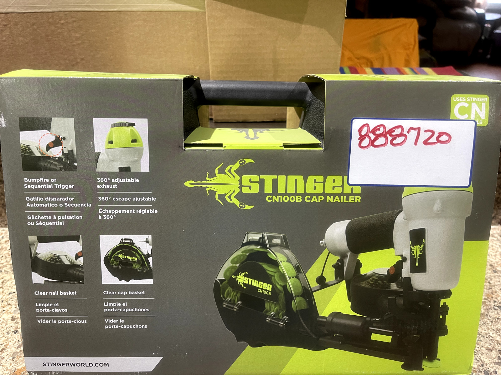 NEW!! STINGER CN100B Cap Nailer 1" 15-Degree Pneumatic Roofing Nailer