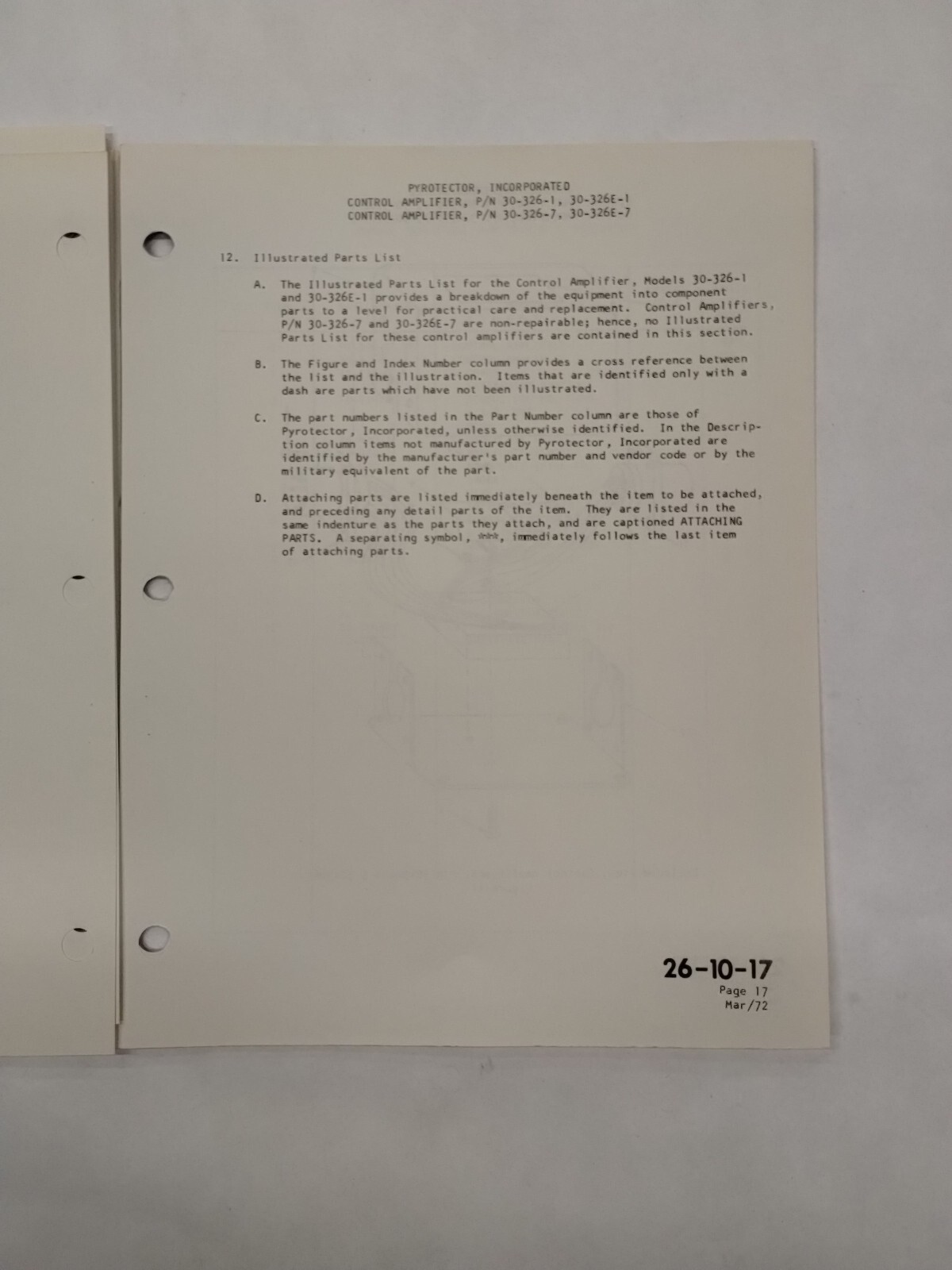 Pyrotector Incorporated Control Amplifiers Overhaul Manual-Original