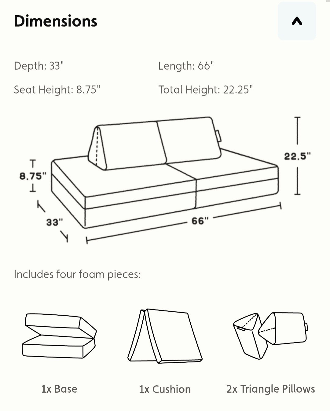 The NUGGET Original Play Couch Cover INCOMPLETE Set BAMBOO 3-Pieces Great Cond.