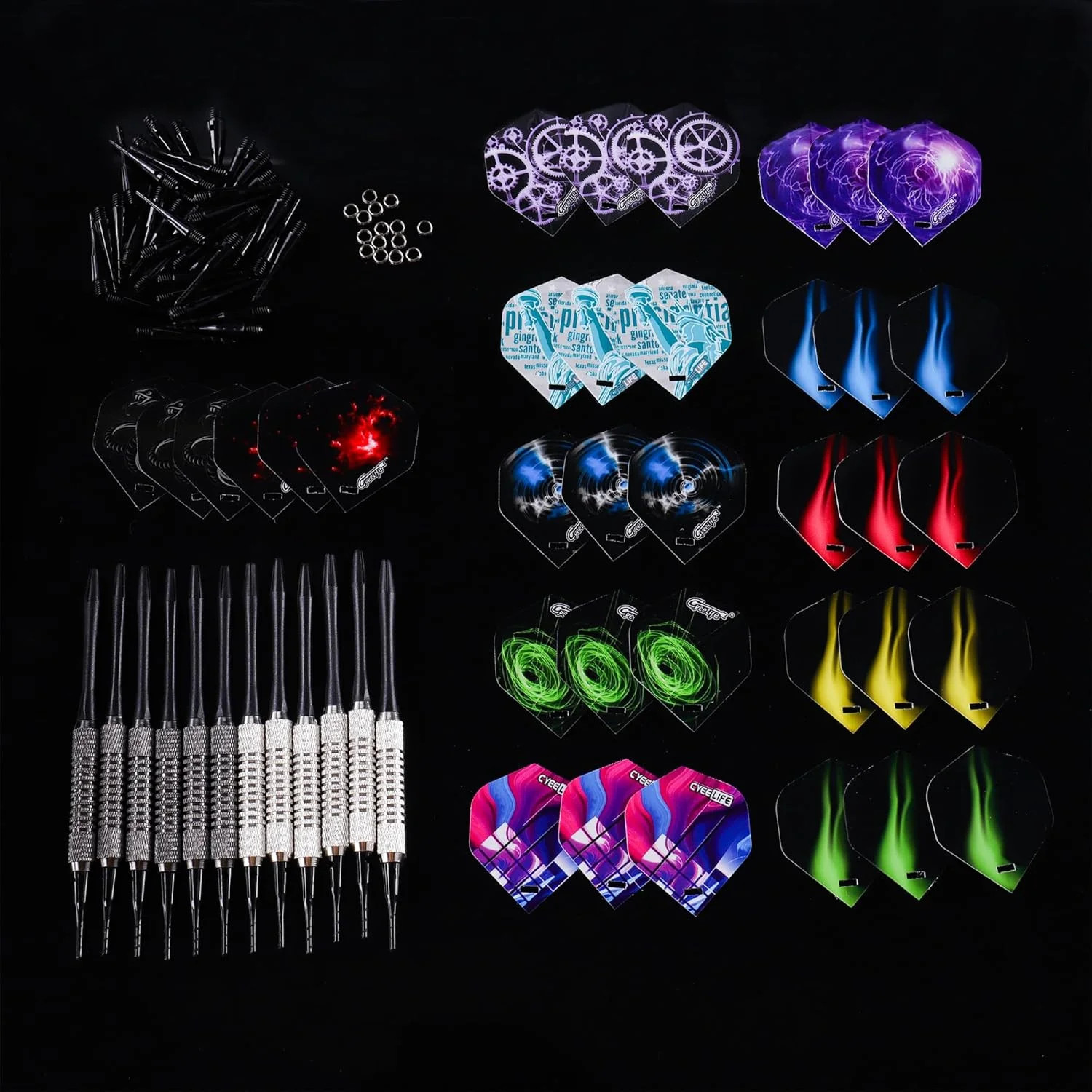 16g Soft tip Darts with Extra Flights and Plastic Points For Beginners