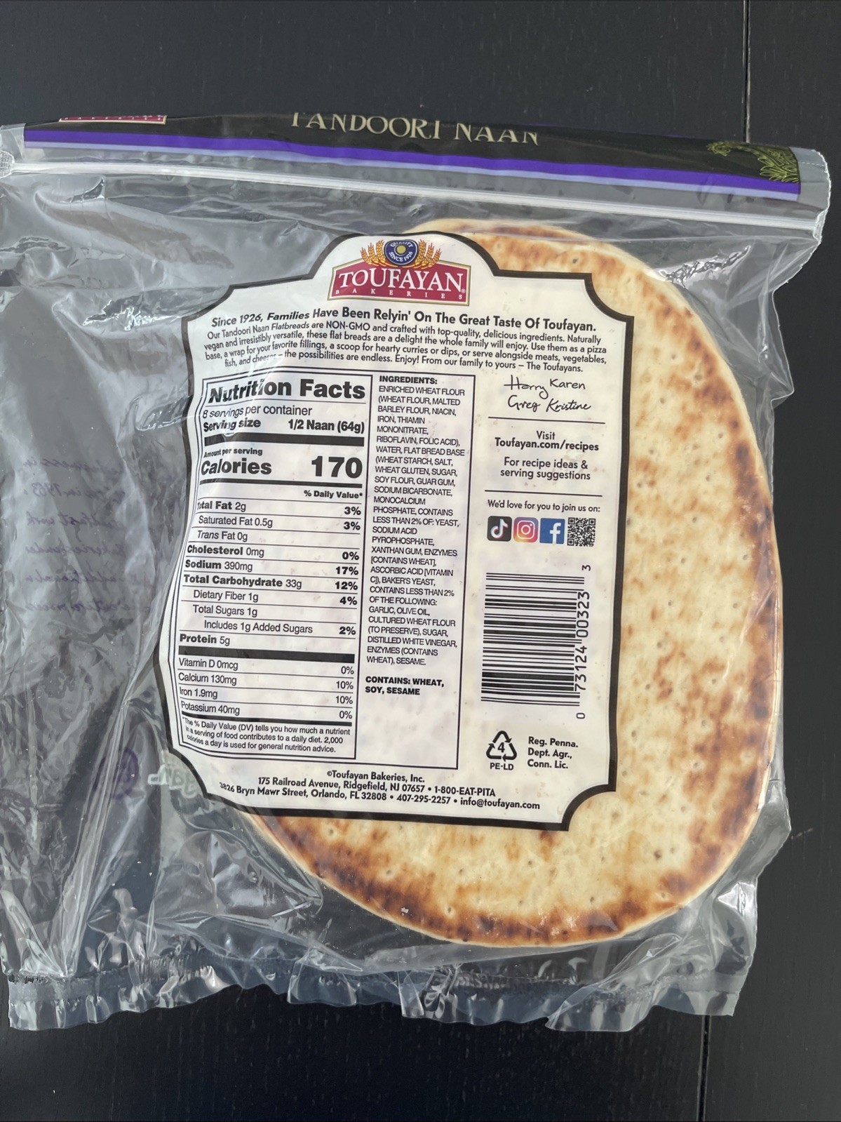 Toufayan Original Tandoori Naan 2 Pack