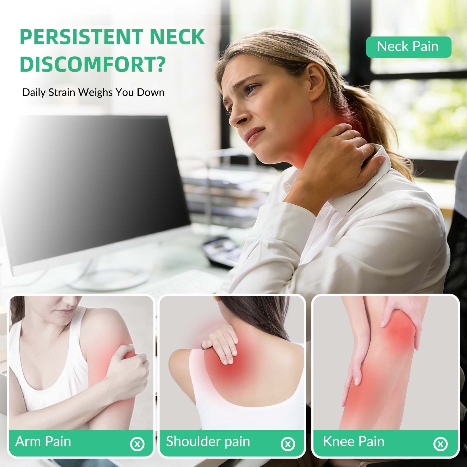 Portable Neck Massager 3-Speed Settings Therapeutic Machine with Heat Function