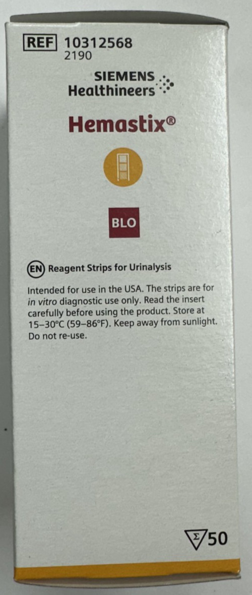 Hemastix Reagent Strips for Urinalysis, 50 ea