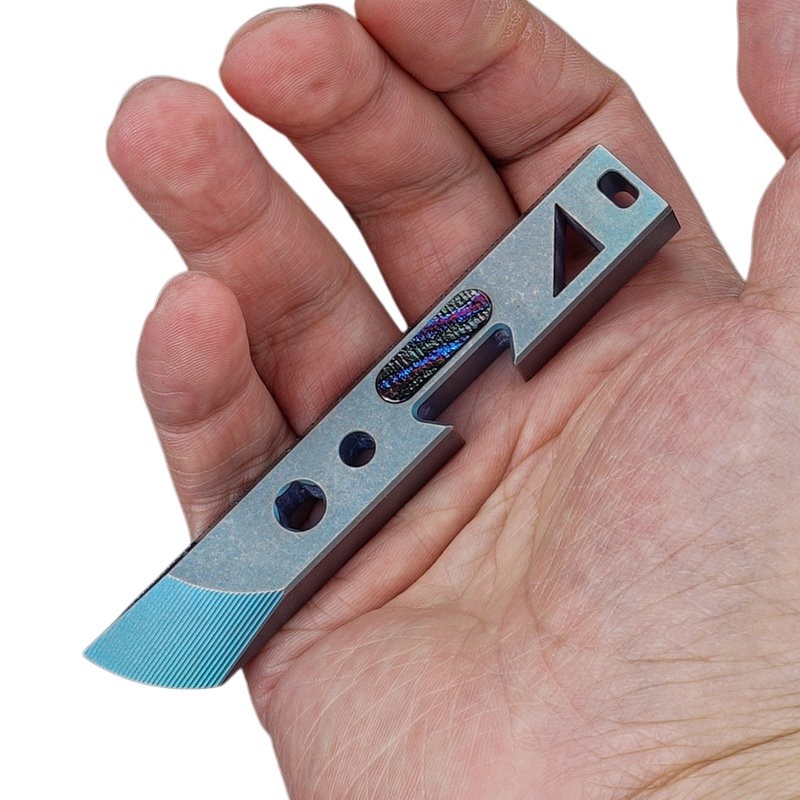Titanium alloy inlaid with Damascus steel EDC Tool Pry bar