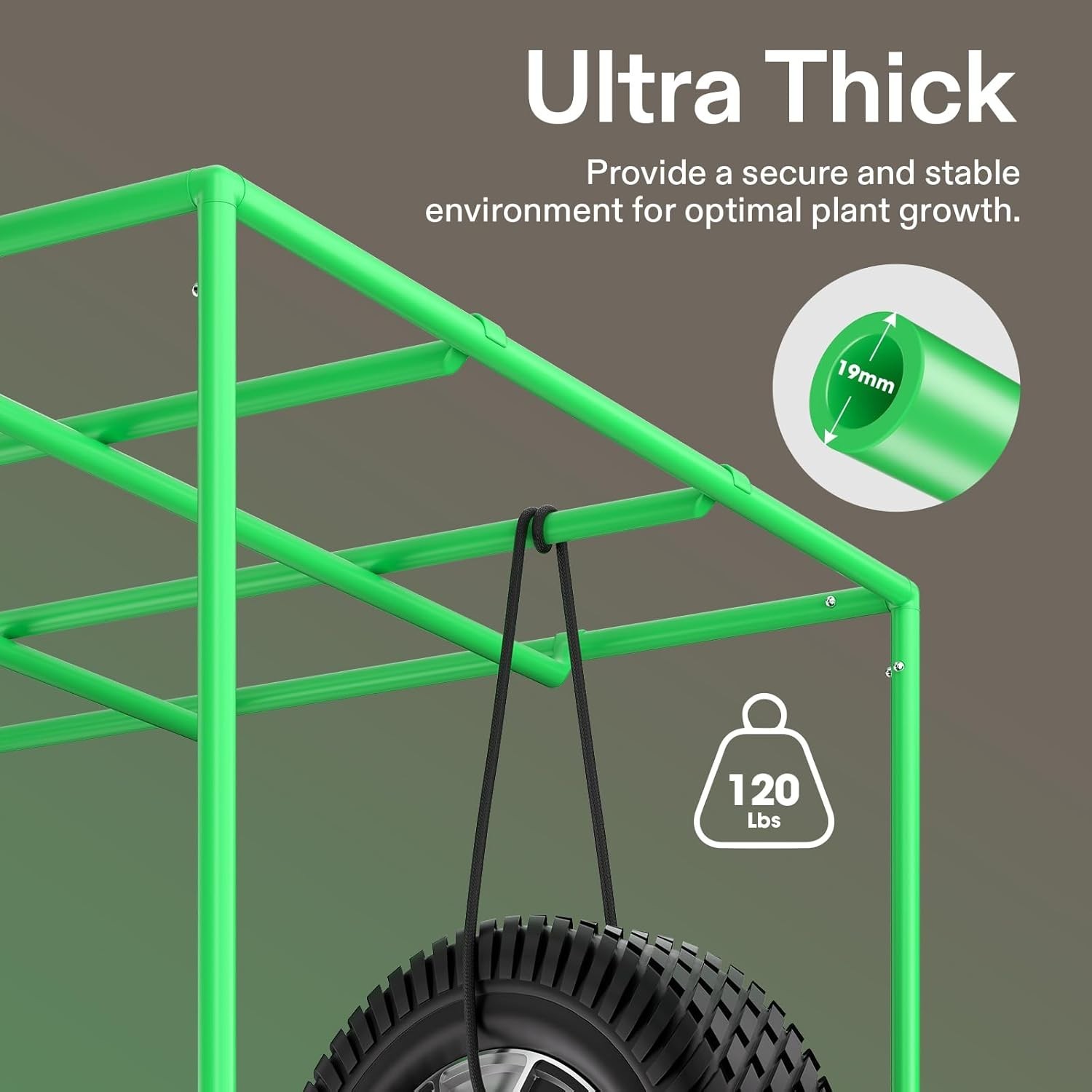 Grow Tent Support Poles & Hanging Bar for 4x2 Grow Tent (Heavy Duty)