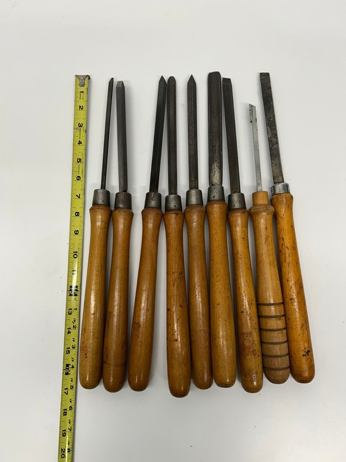 9 Assorted Vtg Chisels Gouges Wood Working Hand Tools Mostly Disston