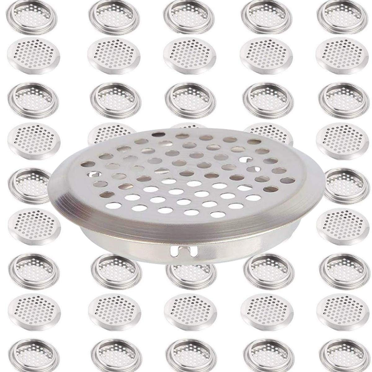 30Pcs Vents 2 Inch(53mm) Circular Soffit Vent Stainless Steel Round Vent Mesh...