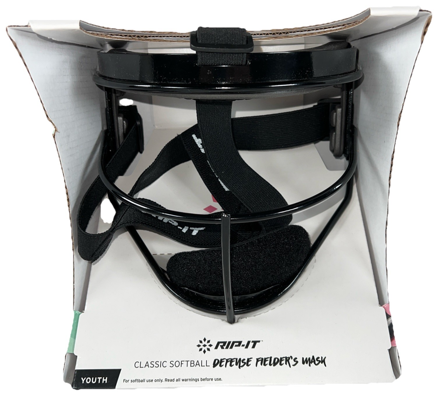 New YOUTH Rip-It Classic Softball Defense Fielders Mask Black New in Box