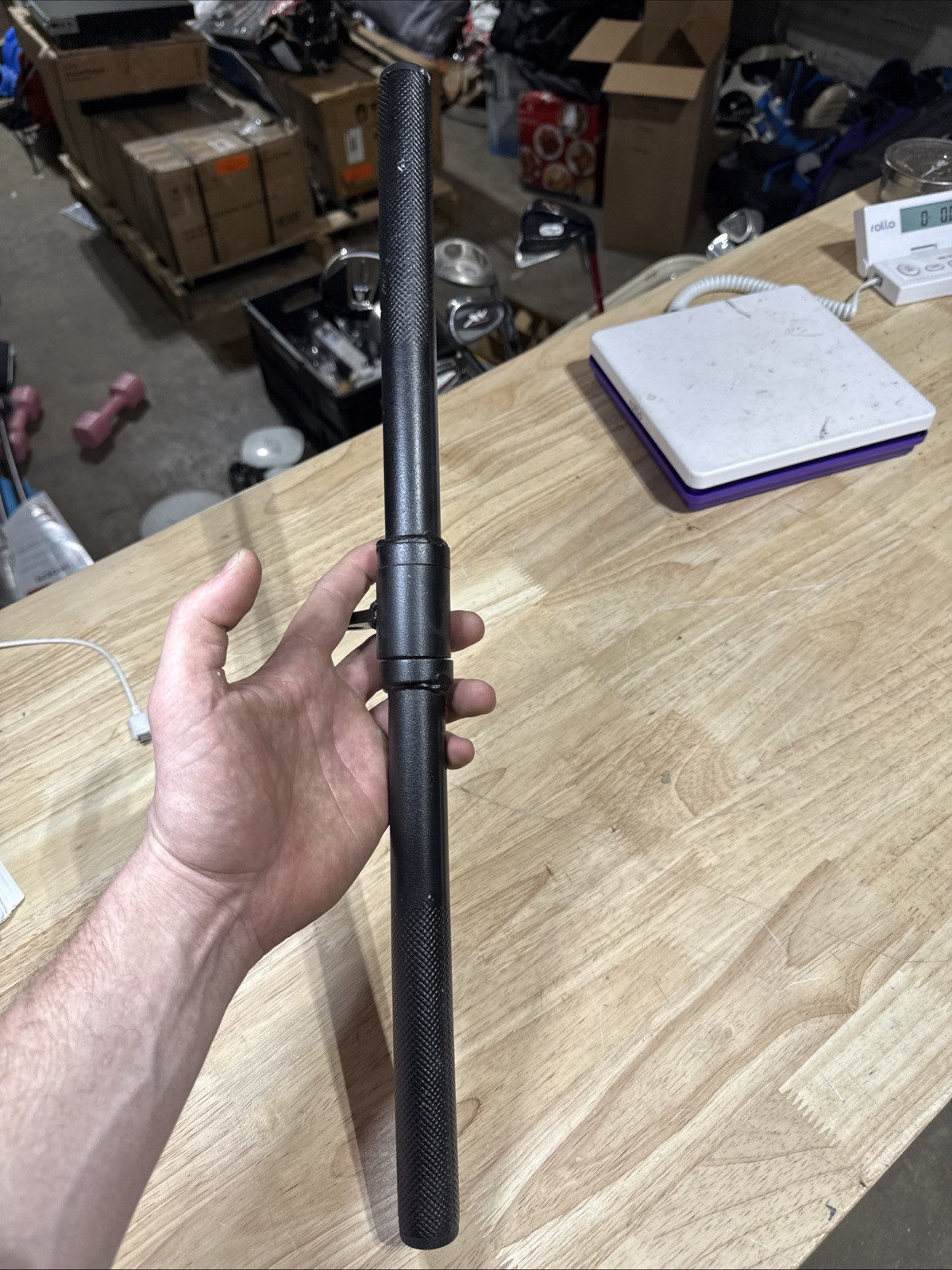 Cable Attachment Tricep Pushdown Short Straight Bar New READ