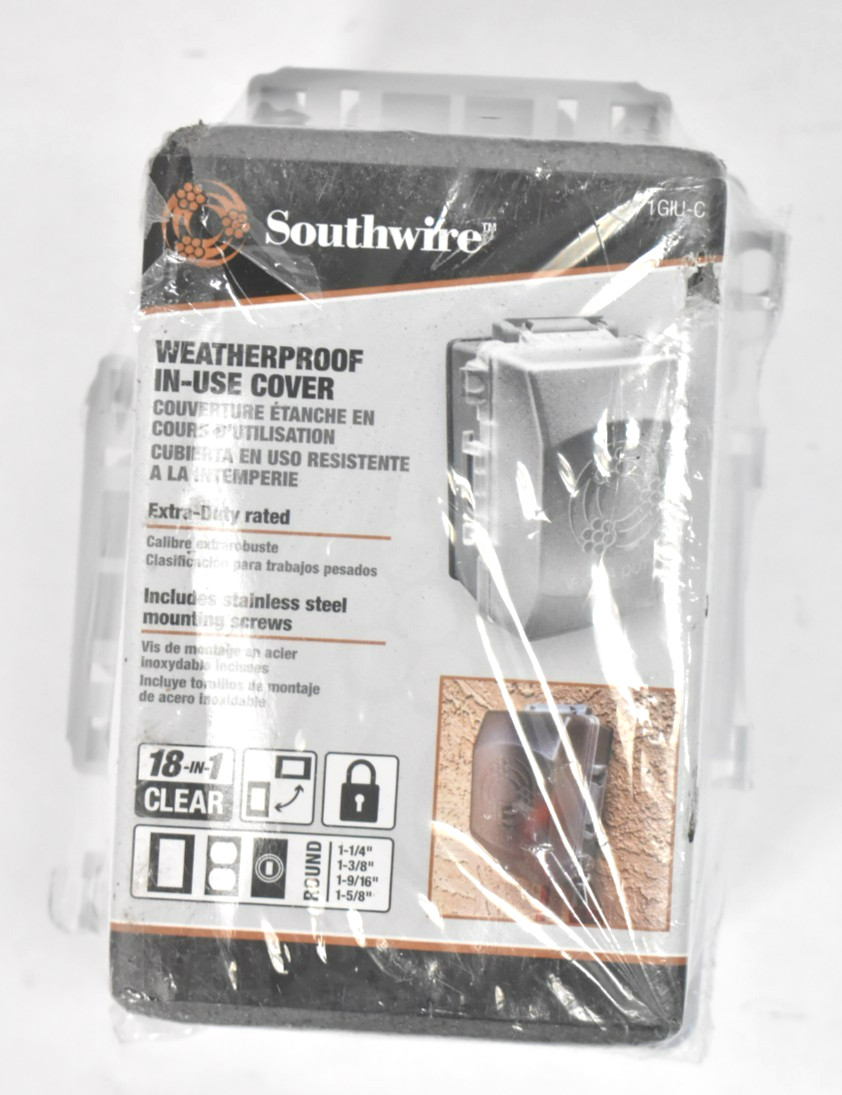Southwire 1-Gang While In-Use Cover Extra Duty Clear Nonmetallic Polycarbonate