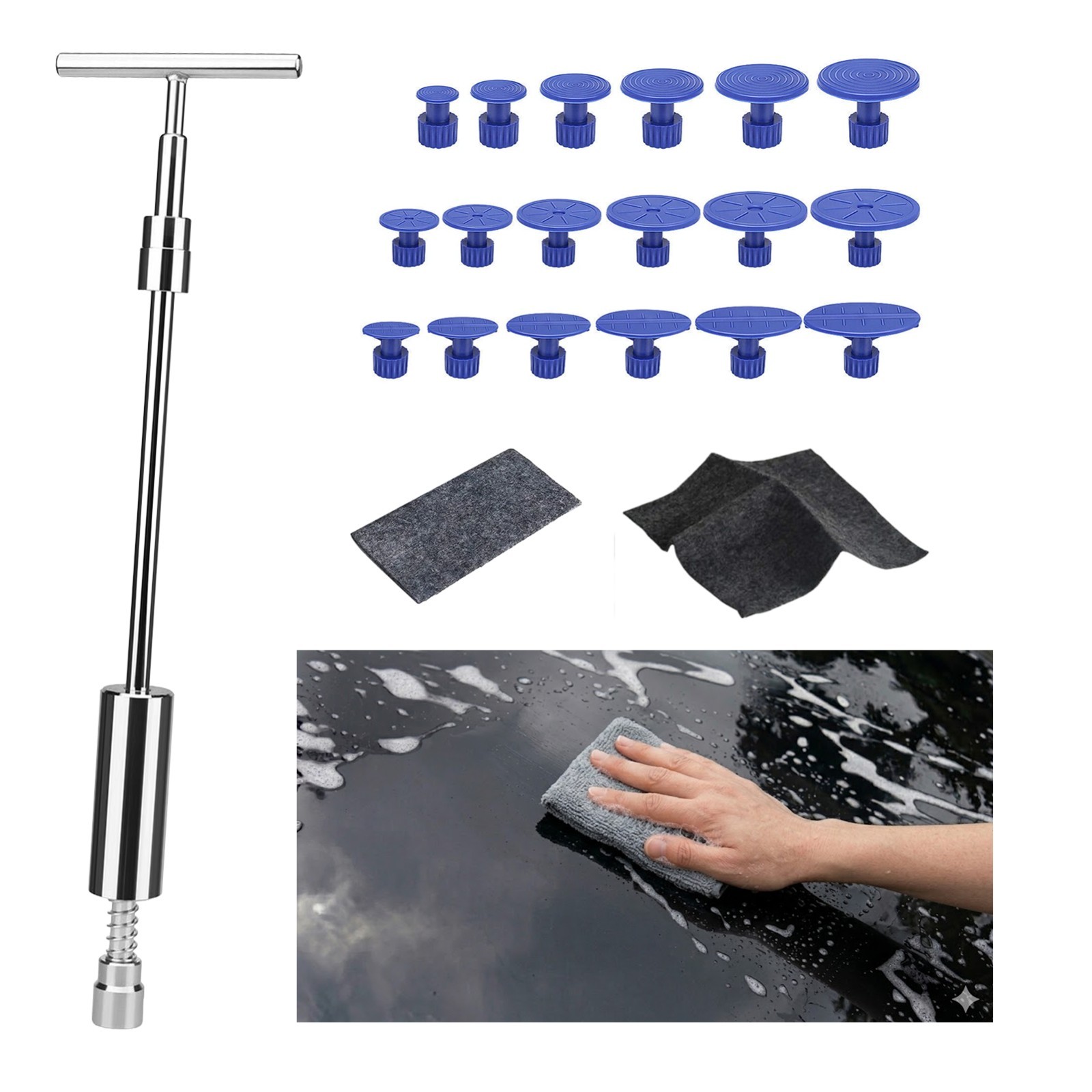 Car Body Dent Removal Tool Kit Slide Hammer Puller with Dent Lifter for Auto