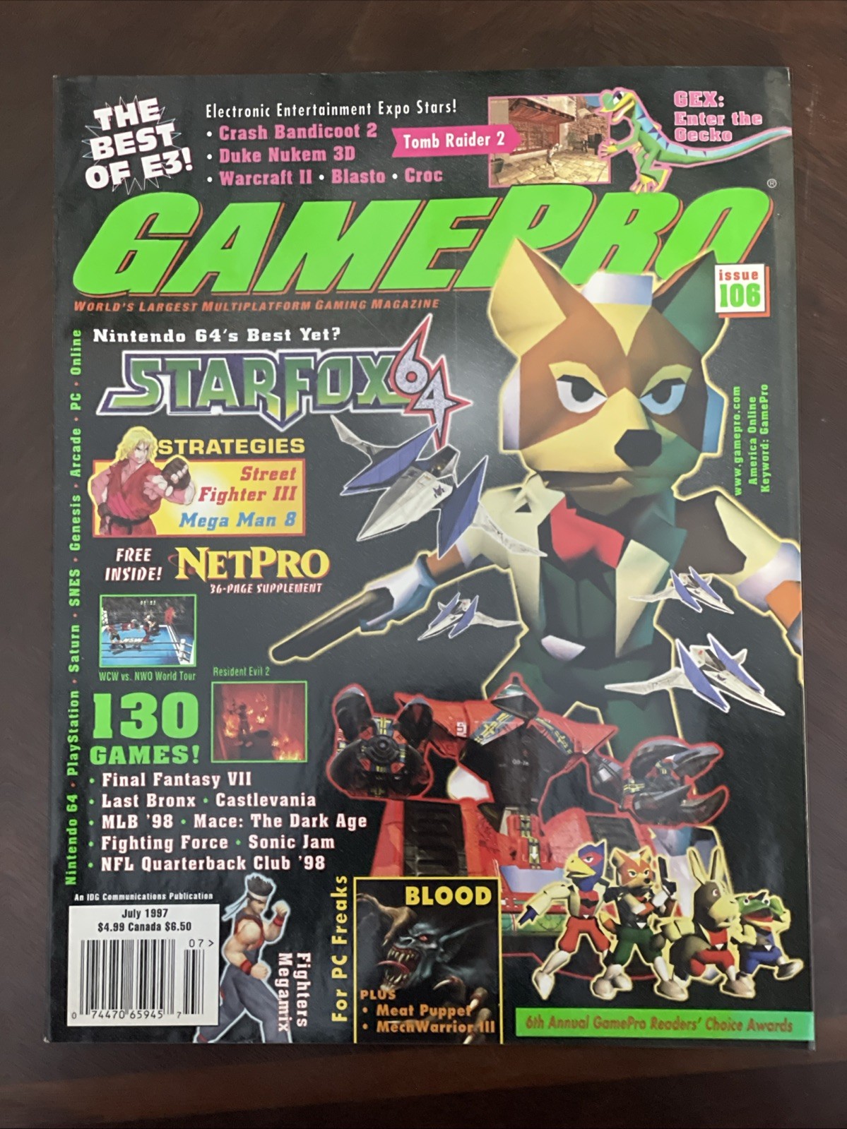 GamePro Magazine Issue 106 July 1997 Star Fox 64 Nintendo Final Fantasy VII