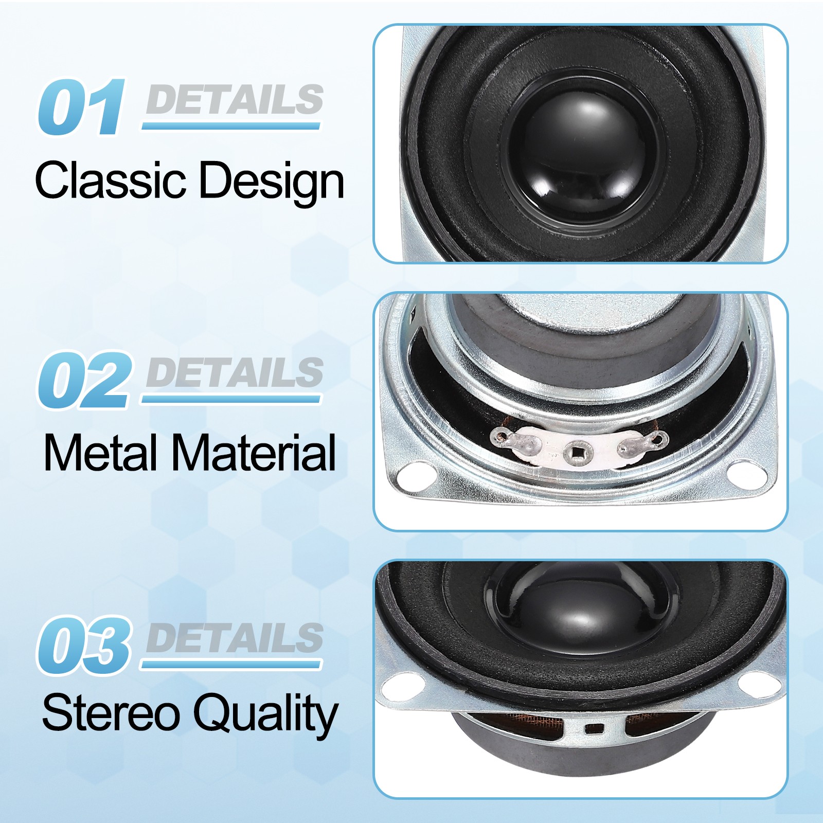 4Pcs 3W 4Ohm Small Speakers Square Micro External Magnet Speaker 36mm Black