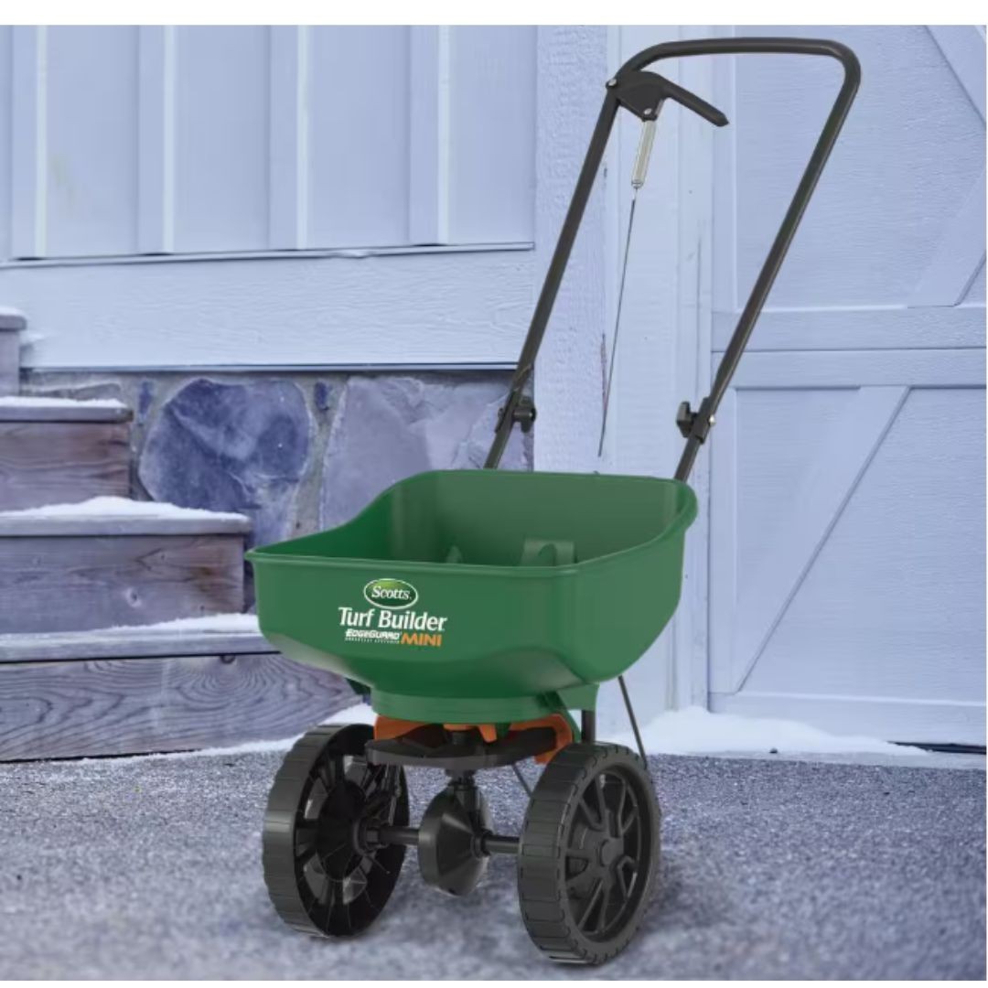 Turf Builder Edgeguard Mini Broadcast Spreader for Seed,Fertilizer,Salt,Ice Melt