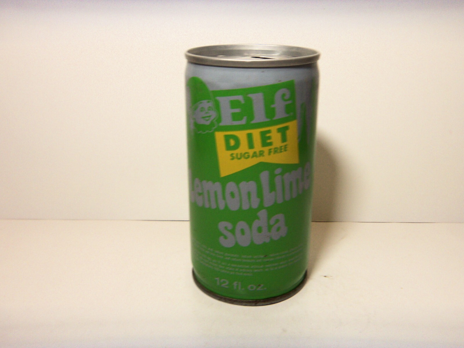 ELF DIET SUGAR FREE LEMON LIME SODA 12 OZ STEEL CAN, HOPKINS, MINNESOTA  VINTAGE