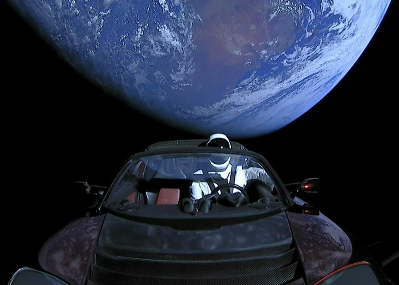 8x12 Tesla Roadster SpaceX Falcon Heavy Rocket PHOTO Starman Earth Poster