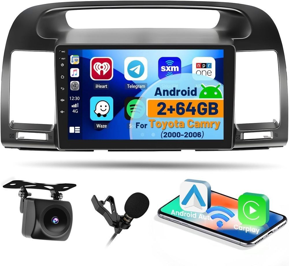 ANDROID 15 CARPLAY FOR TOYOTA CAMRY 2000-2006 CAR RADIO STEREO GPS NAVI 2+64GB