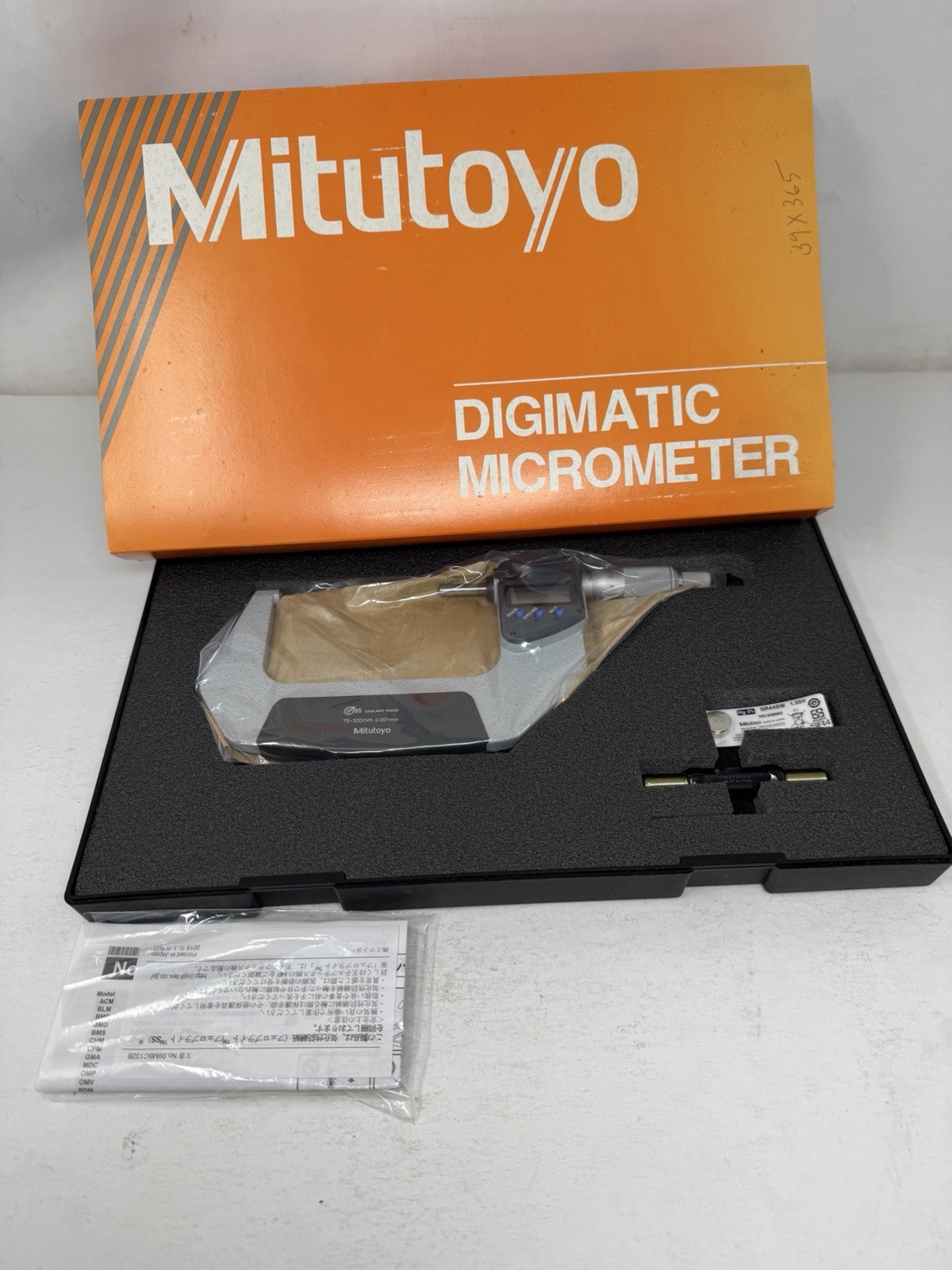 Mitutoyo BMD-100MX 395-274-30 Digimatic Double Spherical Micro 75-100mm