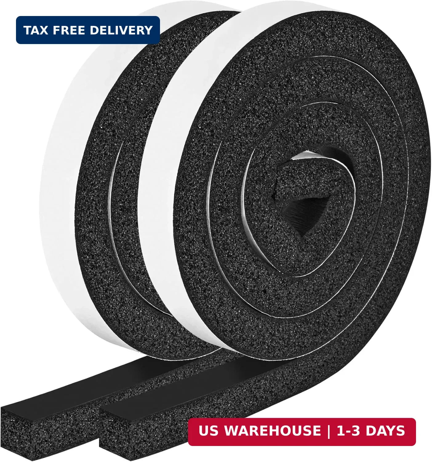 Foam Strips with Adhesive, 1 Inch Wide X 1 Inch Thick, Neoprene Weather Strippin