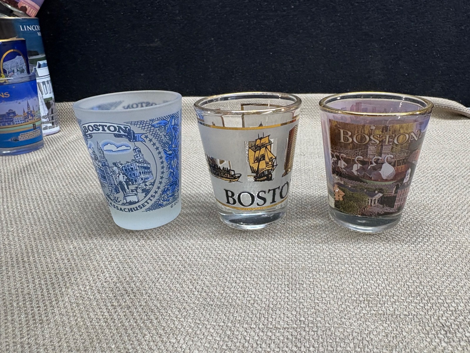 Boston Mass set of  Shot Glasses nice set see pics