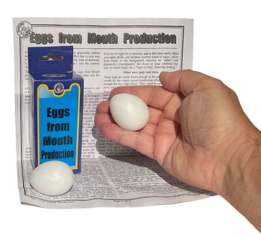 EGGS FROM MOUTH PRODUCTION Out of Magic Trick Appearing Solid Comedy Set Plastic