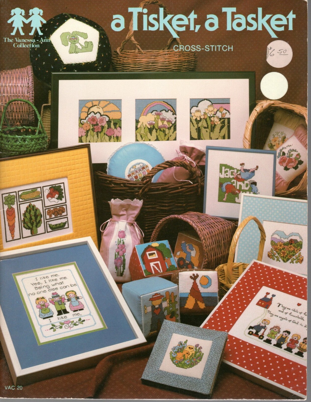 Vanessa-Ann VAC 20 A TISKET, A TASKET Cross Stitch Pattern Leaflet