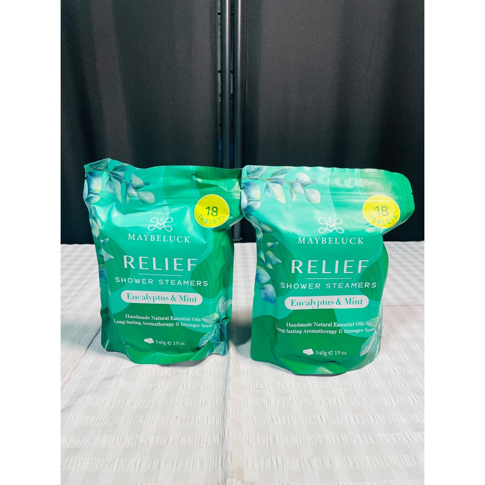 Maybeluck Relief Shower Steamers Eucalyptus & Mint 18 Tablets 19oz 2 Pack