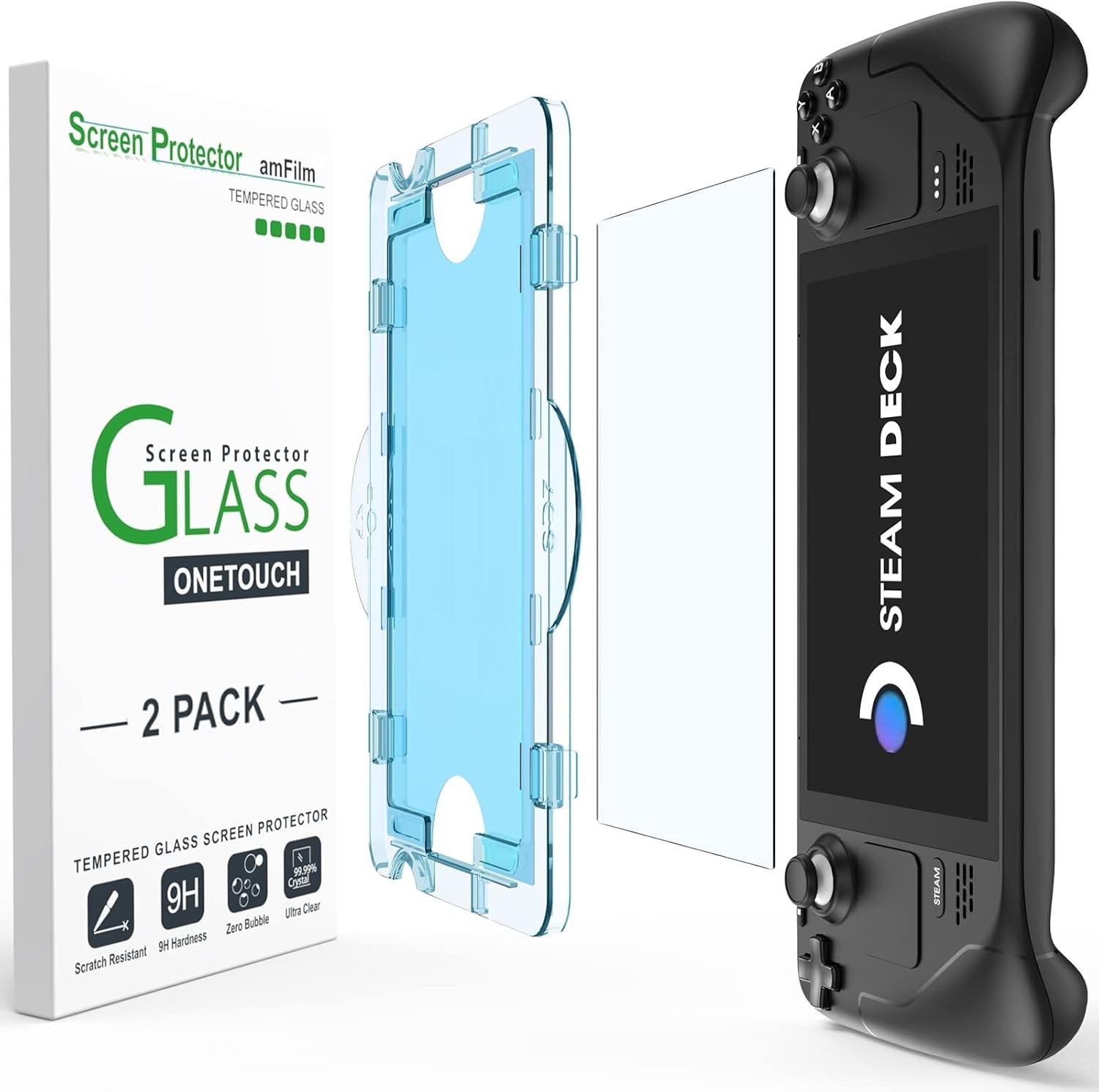 2 Pack OneTouch Screen Protector Compatible with / OLED, Tempered Glass Desig...