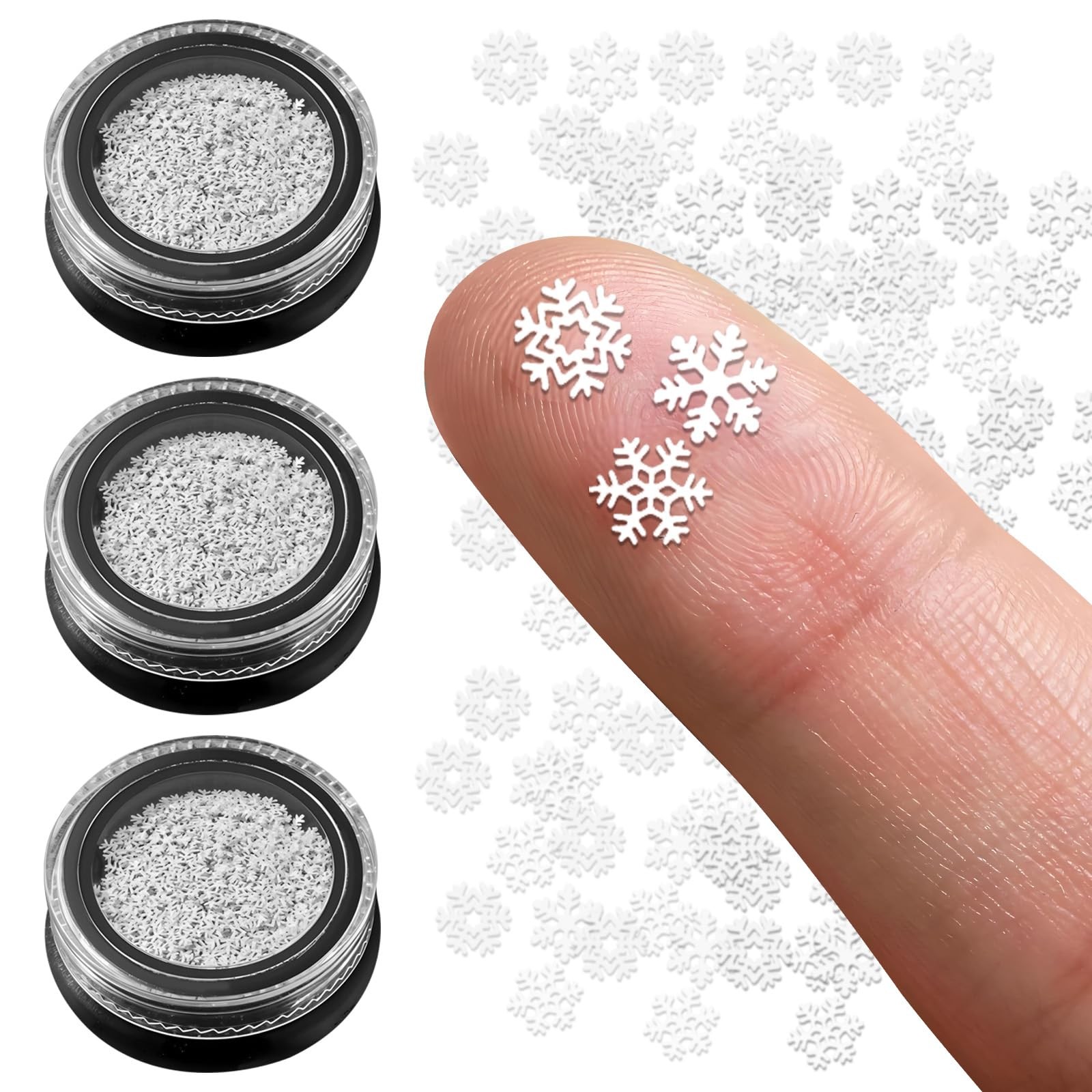 300Pcs Christmas Winter Mini Snowflakes Crafts, DIY Little Snowflake Charms, ...