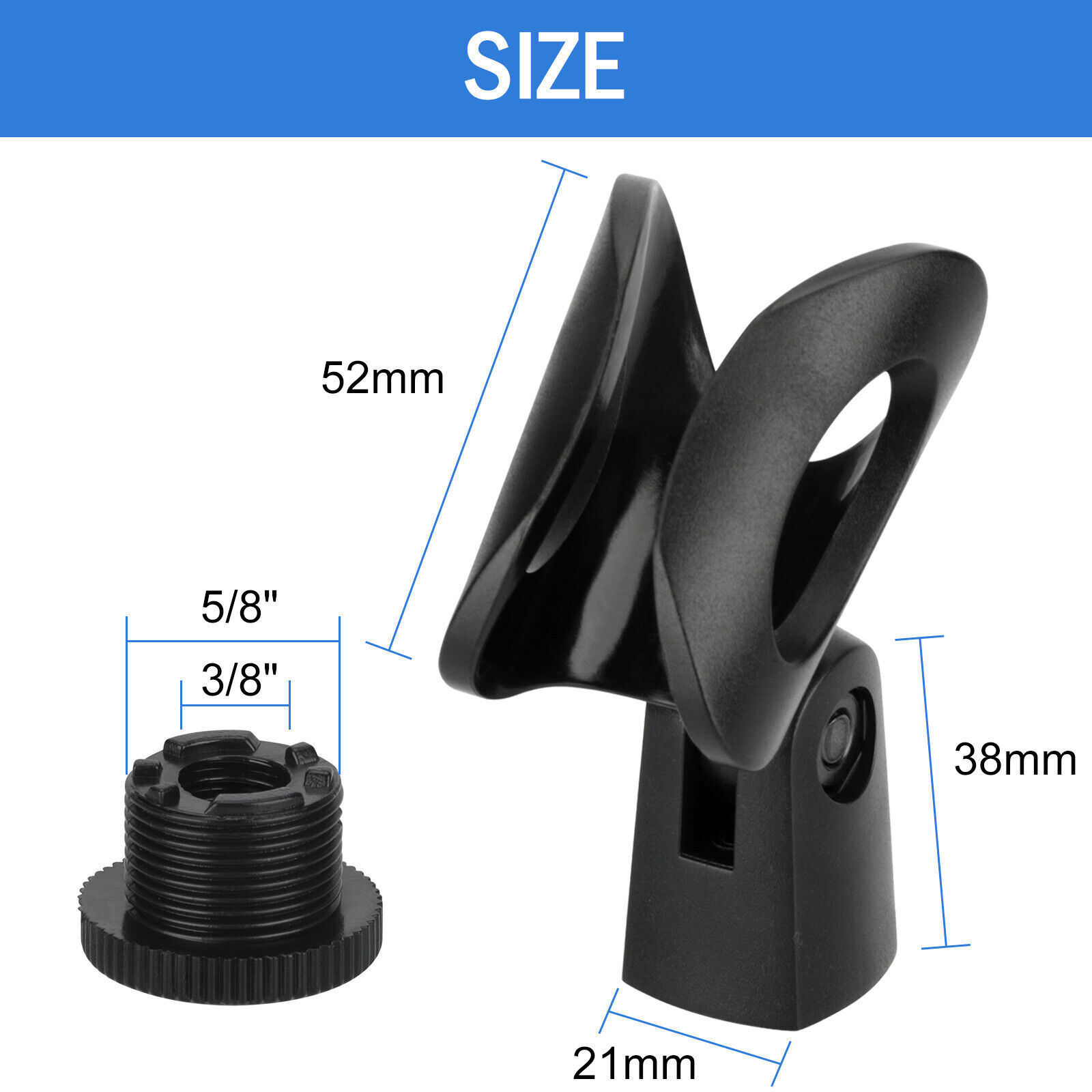 4× Universal 180° Microphone Clips Clamp Holder For Wired/ Wireless Mic Stand US