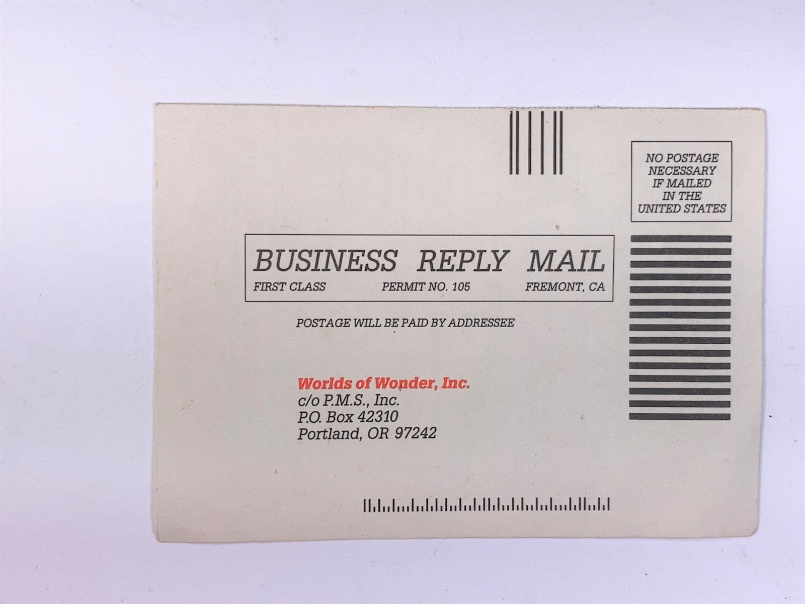 Coleco Warranty / Registration Card - ColecoVision/Atari 2600 cartridges