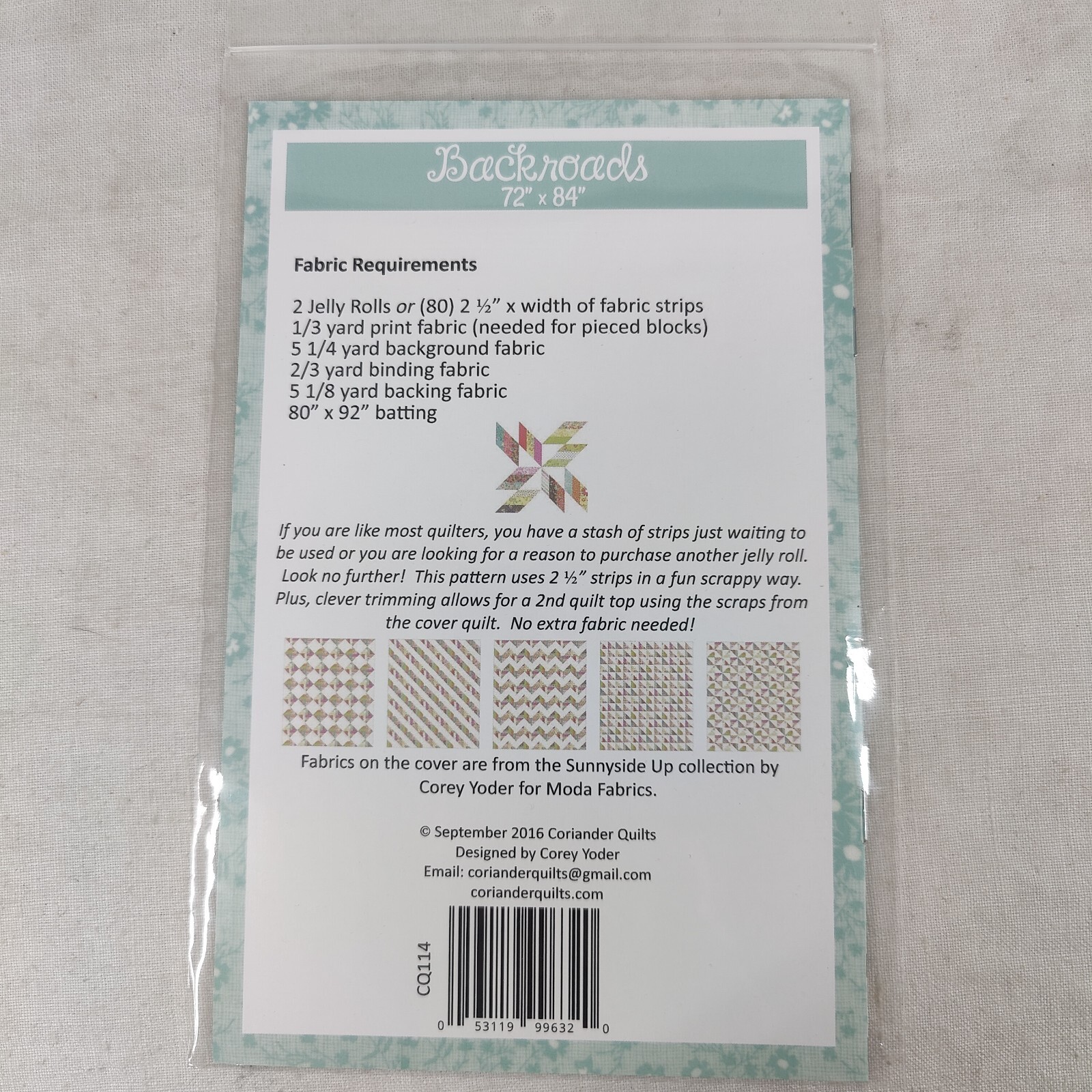 Backroads Quilting Pattern 2016 Corriander Quilts by Corey Yoder