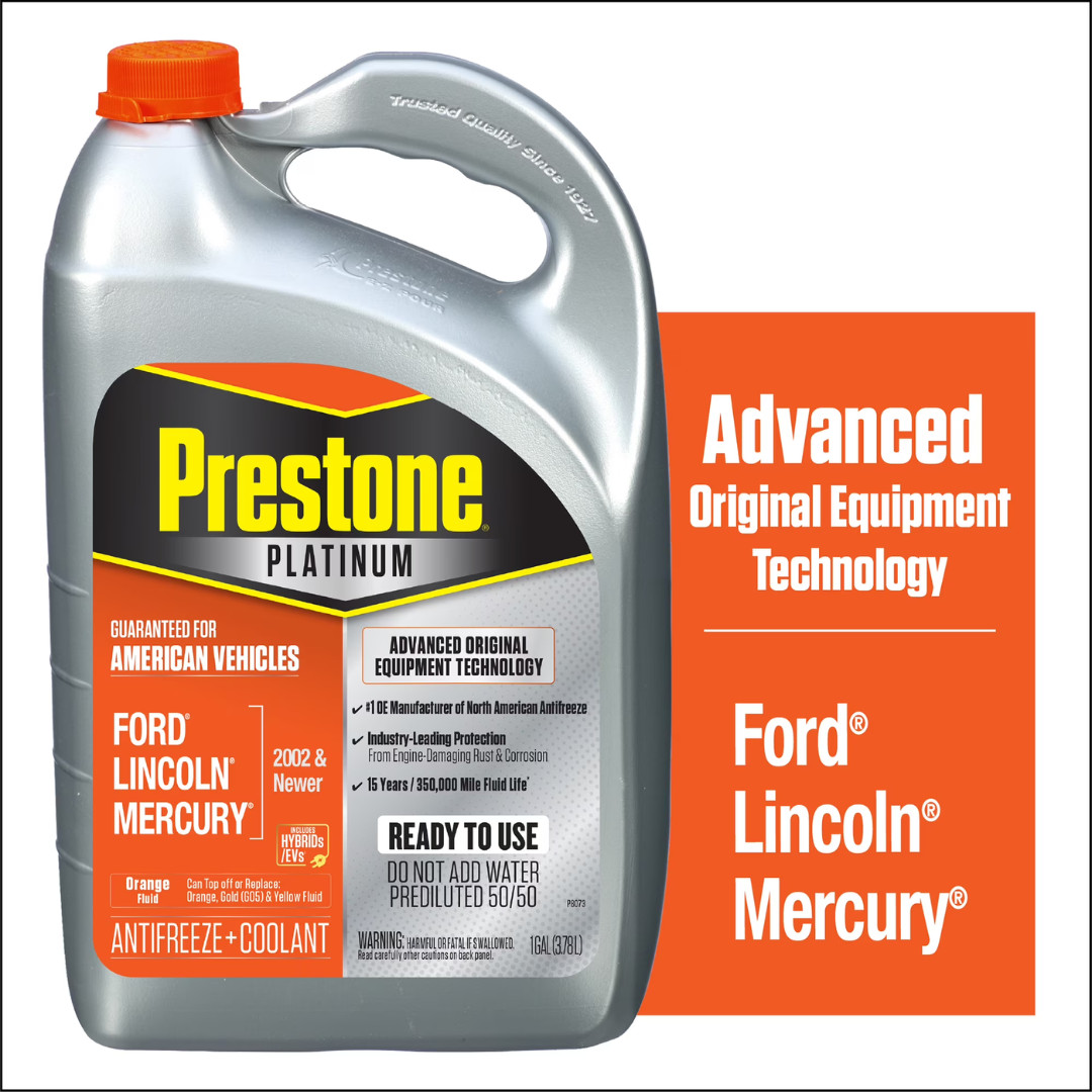 2 Pack Prestone Platinum American Orange Antifreeze and Coolant 50/50 1 Gallon