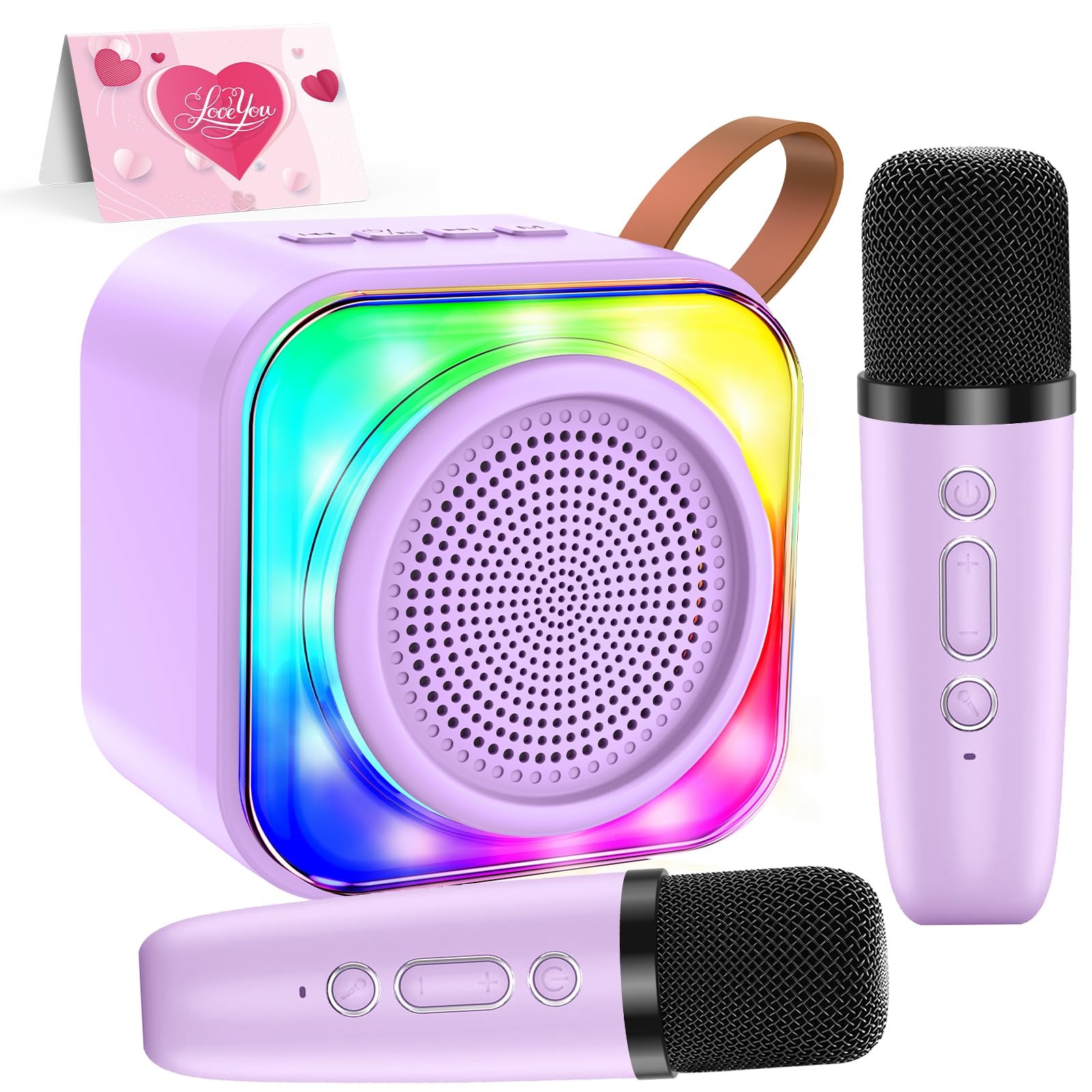 Karaoke Machine with 2 Microphones for Kids, Toys Birthday Gifts for Ages 3-1...