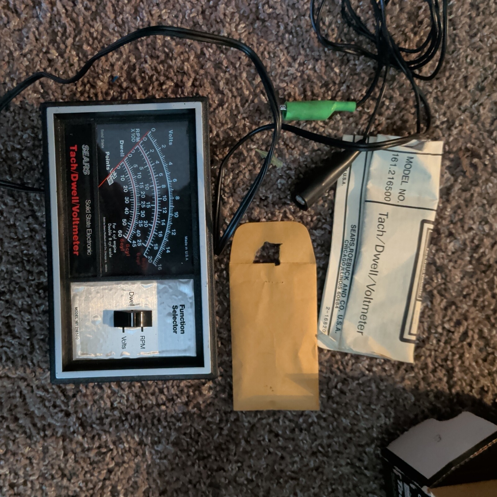 Sears Solid State Electronic Tach Dwell Voltmeter USA Model 161.216500